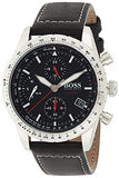 Hugo Boss Aero Chronograph Black Dial Black Leather Strap Watch for Men - 1513770 Buy Now By Hugo Boss
