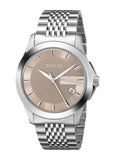Gucci G Timeless Brown Dial Silver Steel Strap Watch For Men - YA126406 Buy Now By Gucci