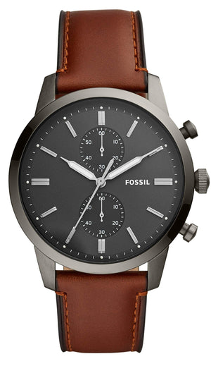 Fossil Townsman Chronograph Gray Dial Brown Leather Strap Watch for Men - FS5522 Buy Now By Fossil
