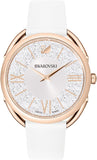 Swarovski Crystalline Glam Silver Dial White Leather Strap Watch for Women - 5452459 Buy Now By Swarovski