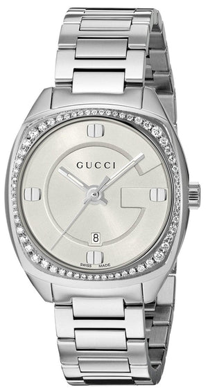Gucci GG2570 Diamonds Silver Dial Silver Steel Strap Watch For Women - YA142505 Buy Now By Gucci