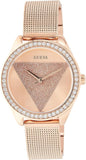Guess Tri Glitz Quartz Diamonds Rose Gold Dial Rose Gold Mesh Bracelet Watch For Women - W1142L4 Buy Now By Guess