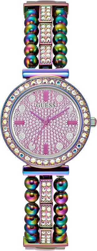 Guess Intricate Iridescent Crystals Purple Dial Purple Steel Strap Watch for Women - GW0401L4 Buy Now By Guess