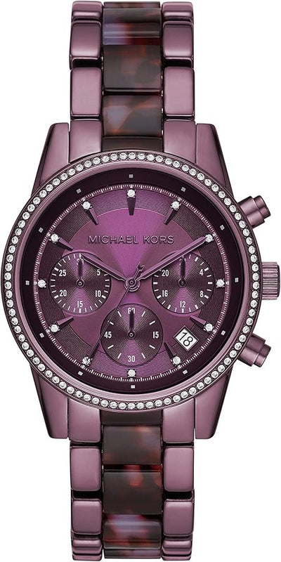 Michael Kors Ritz Chronograph Purple Dial Purple Steel Strap Watch For Women - MK6720 Buy Now By Michael Kors