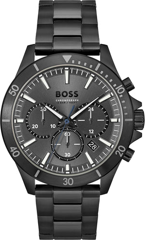 Hugo Boss Troper Chronograph Grey Dial Grey Steel Strap Watch For Men - 1514058 Buy Now By Hugo Boss