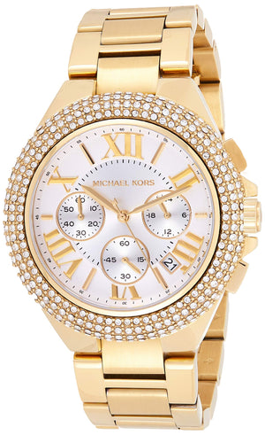 Michael Kors Camille Silver Diamonds Dial Gold Steel Strap Watch for Women - MK5756 Buy Now By Michael Kors