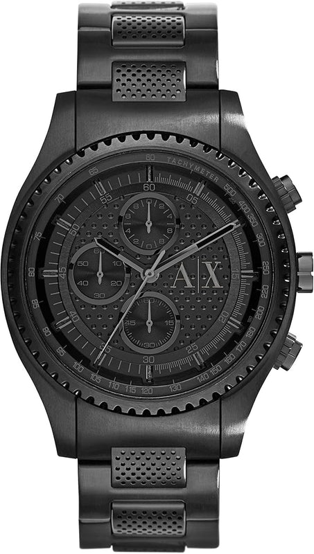 Armani Exchange Chronograph Black Dial Black Steel Strap Watch For Men - AX1605 Buy Now By Armani Exchange