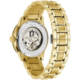Bulova BVA Skeleton Silver Dial Gold Steel Strap Watch for Men - 97A108 Buy Now By Bulova