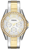 Fossil Riley White Dial Two Tone Steel Strap Watch for Women - ES3204 Buy Now By Fossil