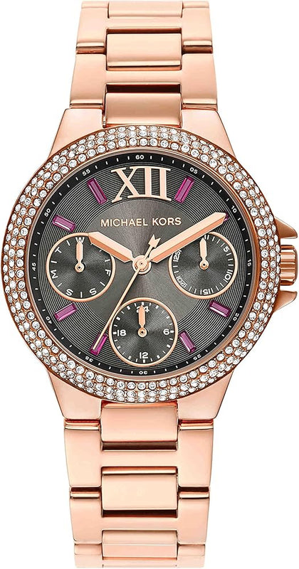 Michael Kors Camille Chronograph Grey Dial Rose Gold Steel Strap Watch For Women - MK6983 Buy Now By Michael Kors