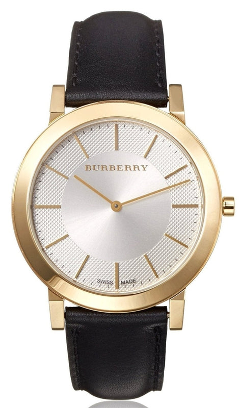 Burberry The City Gold Dial Black Leather Strap Watch for Men - BU2353 Buy Now By Burberry
