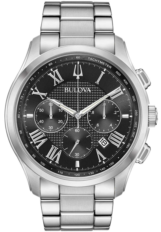 Bulova Classic Collection Black Dial Silver Steel Strap Watch for Men - 96K107 Buy Now By Bulova