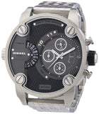 Diesel Little Daddy Chronograph Black Dial Silver Steel Strap Watch For Men - DZ7259 Buy Now By Diesel