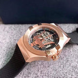 Maserati Potenza Limited Edition Automatic Skeleton Black Dial Black Leather Strap Watch For Men - R8821108025 Buy Now By Maserati