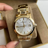 Burberry The City White Dial Gold Steel Strap Watch for Women - BU9103 Buy Now By Burberry