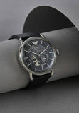 Emporio Armani Meccanico Skeleton Black Dial Black Leather Strap Watch For Men - AR60026 Buy Now By Emporio Armani