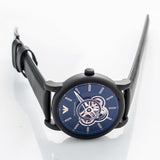 Emporio Armani Luigi Automatic Skeleton Black Dial Black Leather Strap Watch For Men - AR60012 Buy Now By Emporio Armani