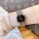 Movado Veturi Quartz Black Dial Two Tone Steel Strap Watch for Women - 0606933 Buy Now By Movado