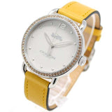 Coach Delancey White Dial Yellow Leather Strap Watch for Women - 14502882 Buy Now By Coach