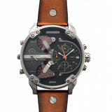 Diesel Mr Daddy 2.0 Chronograph Black Dial Brown Leather Strap Watch For Men - DZ7332 Buy Now By Diesel