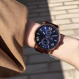 Tommy Hilfiger Aiden Quartz Blue Dial Brown Leather Strap Watch for Men - 1791308 Buy Now By Tommy Hilfiger