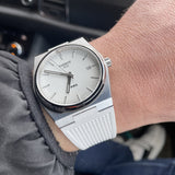 Tissot PRX 40 White Dial White Rubber Strap Watch For Men - T137.410.17.011.00 Buy Now By Tissot