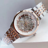 Emporio Armani Meccanico White Dial Two Tone Stainless Steel Watch For Men - AR60002 Buy Now By Emporio Armani