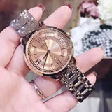 Guess Montauk Rose Gold Dial Rose Gold Steel Strap Watch For Women - W0933L3