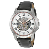 Fossil Grant Automatic Skeleton White Dial Black Leather Strap Watch for Men - ME3101 Buy Now By Fossil