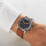 Fossil Goodwin Chronograph Blue Dial Brown Leather Strap Watch for Men - FS5414 Buy Now By Fossil