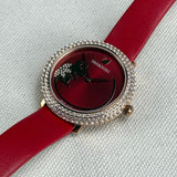 Swarovski Crystal Frost Red Dial Red Leather Strap Watch for Women - 5519226 Buy Now By Swarovski