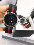 Gucci G Timeless Analog Quartz Black Dial Black NATO Strap Watch For Men - YA126321 Buy Now By Gucci