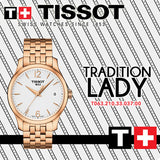 Tissot T Classic Tradition Lady White Dial Rose Gold Steel Strap Watch for Women - T063.210.33.037.00 Buy Now By Tissot