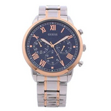 Guess Hendrix Chronograph Blue Dial Two Tone Steel Strap Watch for Men - W1309G4 Buy Now By Guess