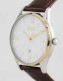 Hugo Boss Classic White Dial Brown Leather Strap Watch for Men - 1513486 Buy Now By Hugo Boss