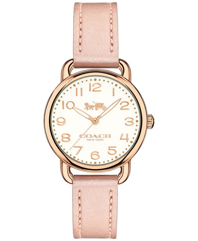 Coach Delancey Cream Dial Blush Pink Leather Strap Watch for Women - 14502750 Buy Now By Coach