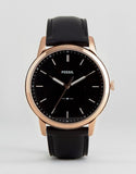 Fossil The Minimalist Black Dial Black Leather Strap Watch for Men - FS5376 Buy Now By Fossil