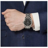 Emporio Armani Valente Black Dial Silver Steel Strap Watch For Men - AR0680 Buy Now By Emporio Armani