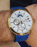 Tommy Hilfiger Decker White Dial Blue Rubber Strap Watch for Men - 1791353 Buy Now By Tommy Hilfiger
