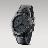 Gucci G Timeless Chronograph Black Dial Black Leather Strap Watch For Men - YA126244 Buy Now By Gucci