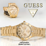 Guess Glisten Analog Gold Dial Gold Steel Strap Watch For Women - W13576l1 Buy Now By Guess