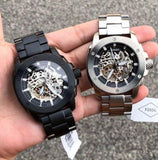 Fossil Modern Machine Automatic Silver Dial Silver Steel Strap Watch for Men - ME3081 Buy Now By Fossil