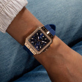 Guess Libra Crystals Blue Dial Blue Silicone Strap Watch For Women - GW0618L2 Buy Now By Guess