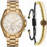 Michael Kors Bradshaw Chronograph White Dial Gold Steel Strap Watch For Women - MK6266 Buy Now By Michael Kors