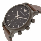 Emporio Armani Classic Chronograph Black Dial Brown Leather Strap Watch For Men - AR1919 Buy Now By Emporio Armani