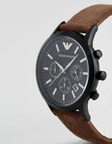 Emporio Armani Chronograph Black Dial Brown Leather Strap Watch For Men - AR11078 Buy Now By Emporio Armani