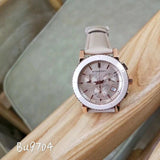 Burberry Chronograph Rose Gold Dial Beige Leather Strap Watch for Women - BU9704 Buy Now By Burberry