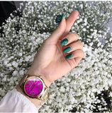 Michael Kors Hartman Quartz Pink Dial Gold Steel Strap Watch For Women - MK3520 Buy Now By Michael Kors