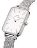 Daniel Wellington Quadro Sterling White Dial Silver Mesh Strap Watch For Women - DW00100438 Buy Now By Daniel Wellington