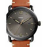 Fossil Commuter Three Hand Date Black Dial Brown Leather Strap Watch for Men - FS5276 Buy Now By Fossil